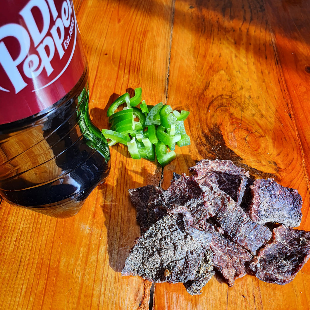 Dr pepper Jalapeno Carne Seca